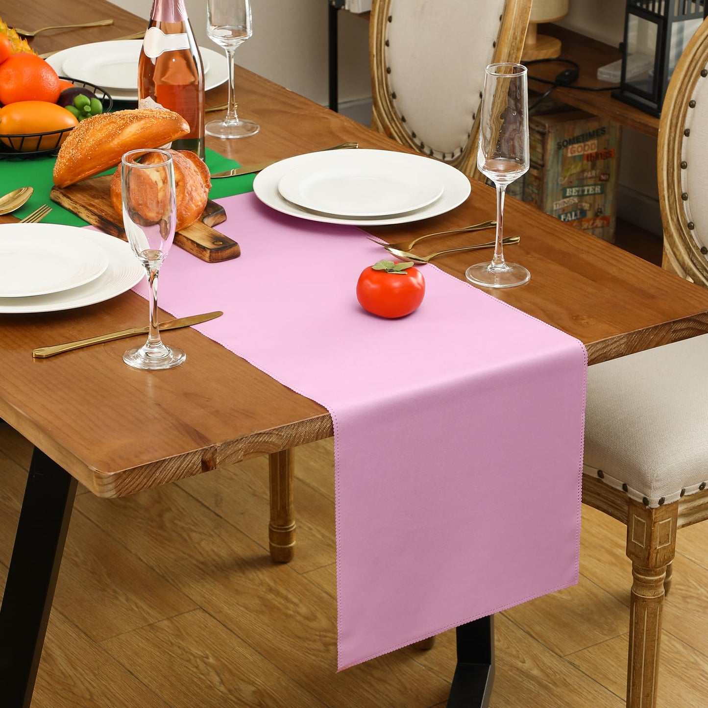 Windkream 3 Pcs Pink and Green Table Runner 71 x 13 Inches Witch Princess Theme Table Runner Witch Party Decorations for Birthday Baby Shower Bachelorette Party Supplies