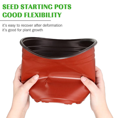 Ziliny 150 Pcs Plastic Plants Nursery Pot Bulk Seed Starting Pots Small Seedling Plant Pot for Outdoor Indoor Planting Garden Flower Succulents Cuttings Transplanting Planter (8 Inch)