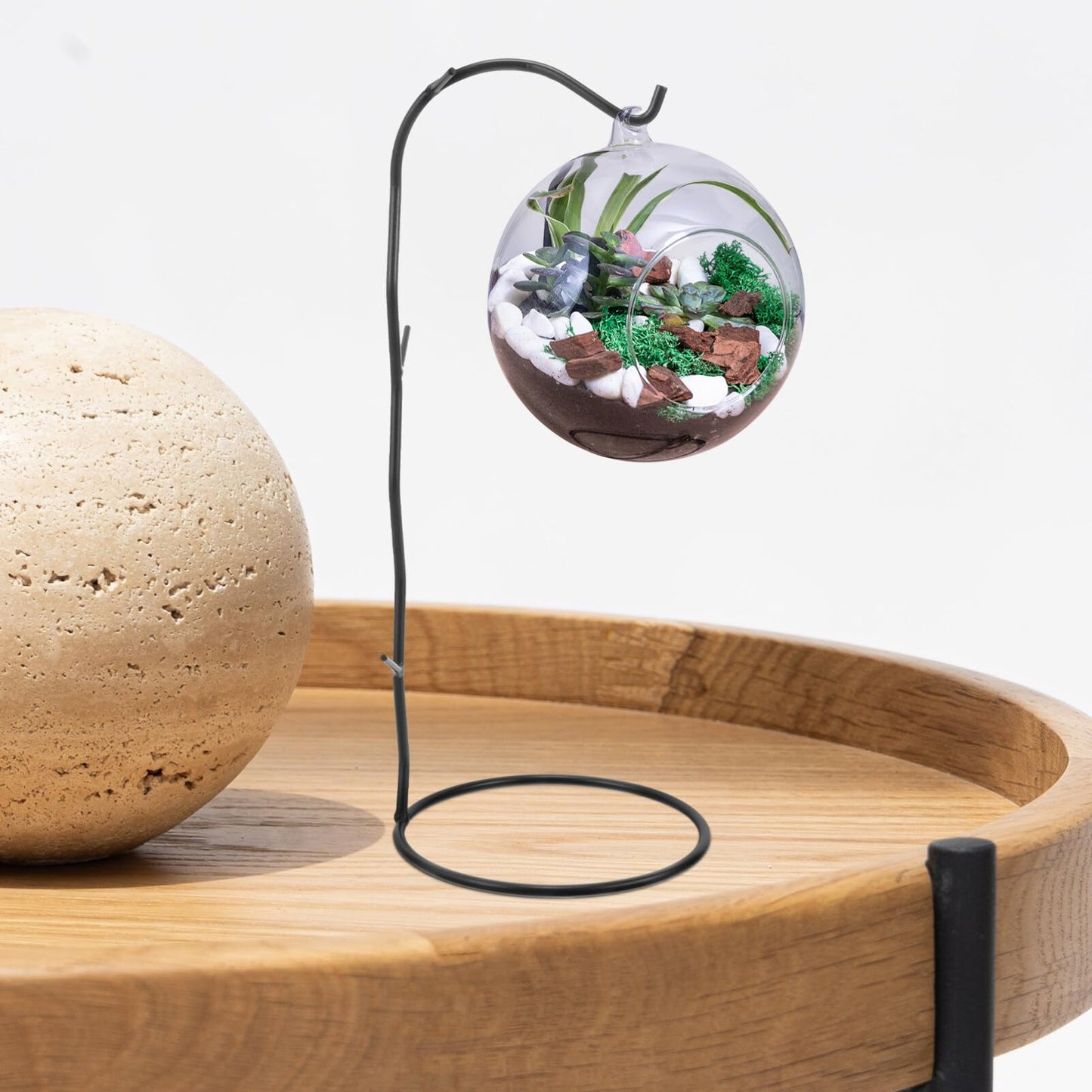 Sosoport Plant Hook Air Plant Holder Hanging Air Plant Stand Desktop Terrarium Hook Tabletop Terrarium Stand Bauble Terrarium Hanger Metal Terrarium Stand Glass Terrarium Holder Witch Stand