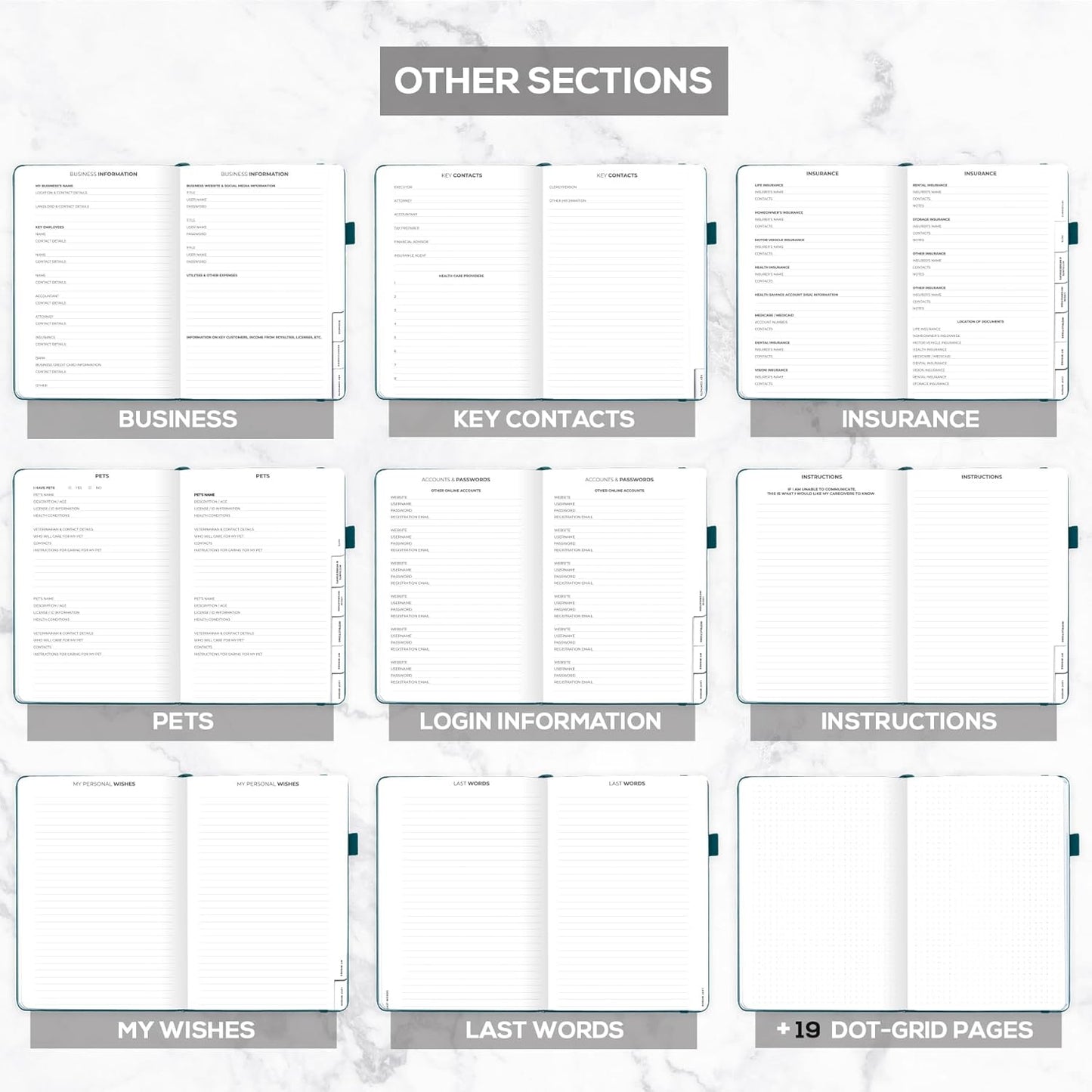 Clever Fox End of Life Planner – Final Arrangements Organizer for Beneficiary, Will Preparation, Last Wishes & Funeral Planning, A4 (Dark Teal)