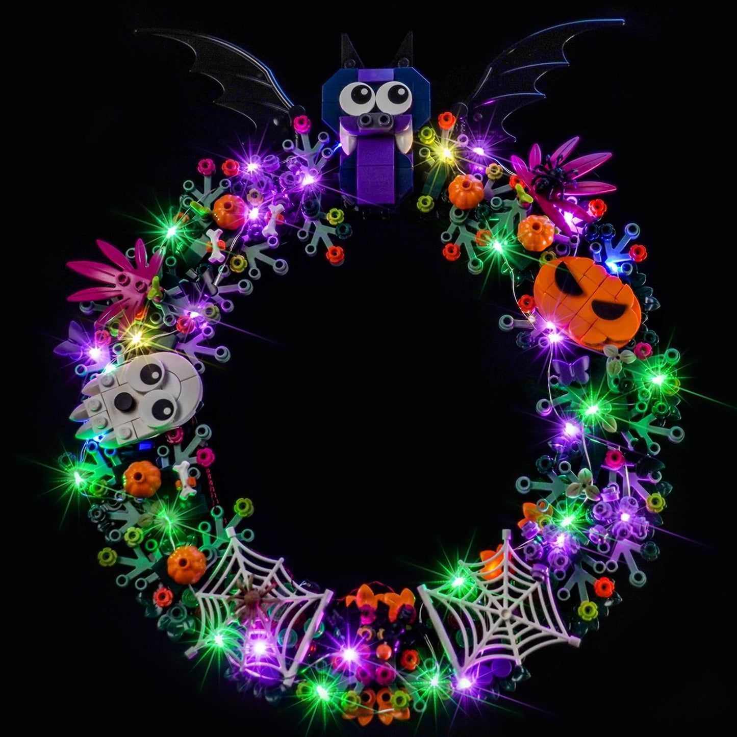 Hilighting Upgraded Led Light Kit Compatible with Lego Halloween Wreath Building Set, Lights Decoration Compatible with Lego 40825 (Model Not Included)