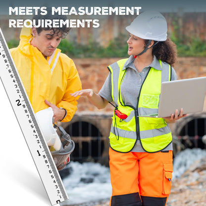 Tellegloww 4" Wide Staff Stream Gauge (100ths/10ths/feet) Fiberglass Water Snow Depth Gauge Ruler Style All Weather Water Level Indicator Tool Rust-resistant(0-4 Feet)