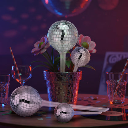 Novabright 6 Pcs Plant Self Watering Disco Ball Globes 10.6in and 5in Disco Self Watering Globes Planter Insert Decorative Automatic Drip Irrigation Devices for Indoor Outdoor