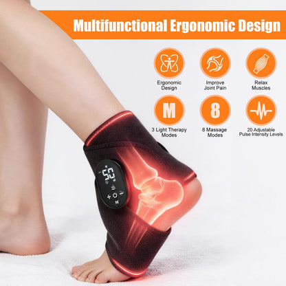 Laokiiy Foot Massager for Neuropathy, with Red Light Therapy for Feet & Ankle, Infrared Neuropathy Triple Therapy Foot Massager with Heat, 8 Massage Modes, 20 Intensity Levels, Body Massager1pack