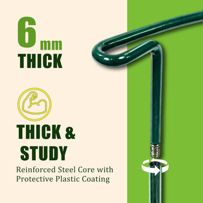 6-Pack Garden Plant Support Cages,14" Diax32 H Heavy Duty Interlinked Half Round Peony Support Rings,Metal Plant Support Stakes for Peony,Tomato,Hydrangea,Rose,Indoor & Outdoor Garden Plant Supports