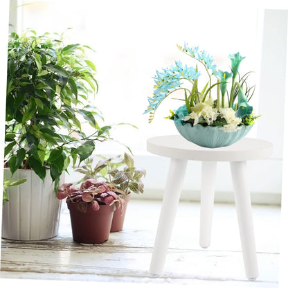 OFFSCH Plant Stand Wood Tall Wood Plant Holder Plant Stand Small Round Side Plant Holders en Stool Display Shelf Bracket Pot White High Rural