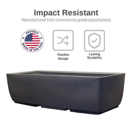 RTS Home Accents 30" Urban Rectangular Garden Planter, Graphite - Stylish, Durable, and Weather-Resistant Planter for Outdoor Gardens, Patios, and Urban Spaces
