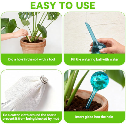 Nowaca Plant Watering Globes, 12PCS Self Watering Globes, Plastic Self Watering Bulbs, Plant Self Watering Devices, Automatic Watering System for Potted Plants