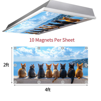 2 Pack Fluorescent Light Covers for 2 X 4 Ft Ceiling Lights – Magnetic Ceiling Light Cover Panels, Easy to Install, Ideal for Office, Classroom & Home Ceiling Lighting Decor