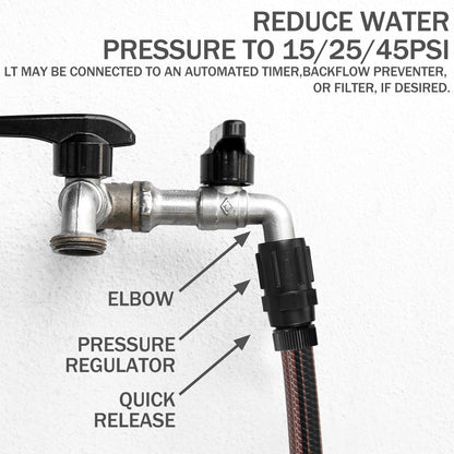 Tondiamo 3 Pcs 15 PSI Drip Irrigation Pressure Regulator, 3/4" Female Hose Thread x 3/4" Male Hose Thread Pressure Reducer Low Flow Valve for Garden Drip Irrigation Parts Emitters System