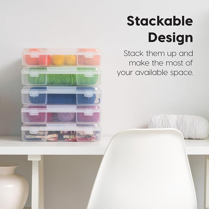 IRIS USA Board Game Storage Containers, 2-Pack |Made in USA| Organizers with Built-In Handle & Snap-Tight Lid for Puzzles, Scrapbook, and Fits 8.5" x 11" or A4 Papers, Thick - Clear