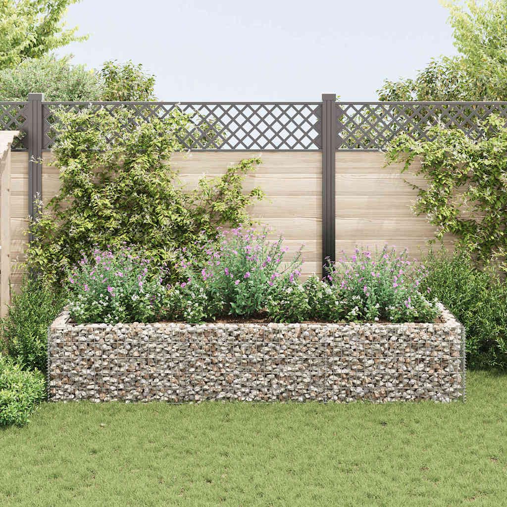 Gabion Raised Bed Silver Galvanized Steel 106.3 x 35.4 x 19.7 in, Gardening, Pots & Planters, 142556