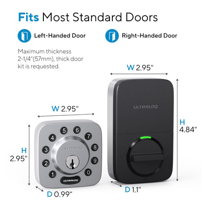 ULTRALOQ Bolt Fingerprint WiFi Smart Lock, Works with Apple Home, Siri, Alexa, 8-in-1 Keyless Entry with Fingerprint ID, App Remote Control, Keypad Deadbolt, BHMA Cert., Easy Install, 10 Mo. Battery