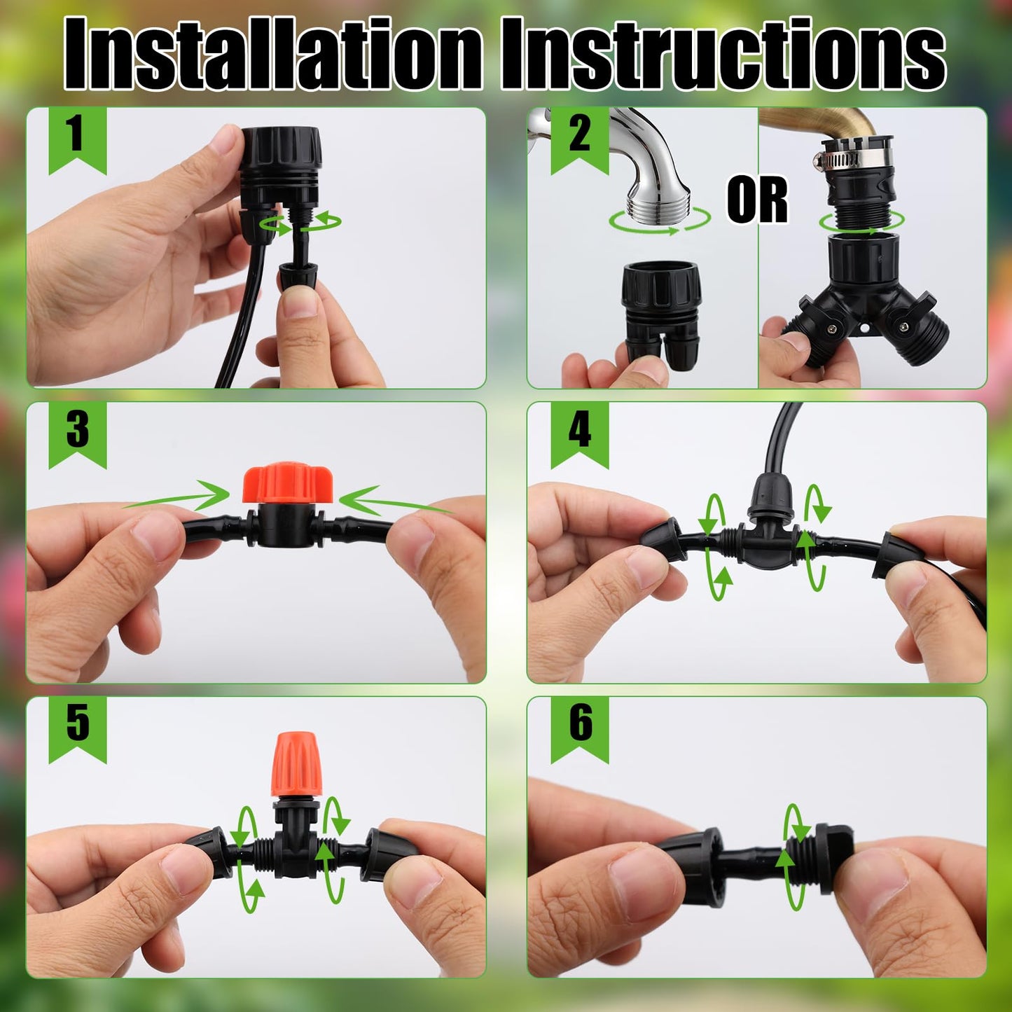 100FT Drip Irrigation System Kit, Automatic Watering System with 30 Adjustable Nozzles & 30M 1/4" Tubing – DIY Solution for Gardens, Greenhouses, Patios & Lawn – Effortless Plant Care + Water-Saving