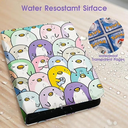 4-Pocket Card Binder with 50 Removable Pages, Holds 400 Cards | Fits trading, sports, gaming and collectible cards. Great for boys and girls to organize and protect collections(Penguin)