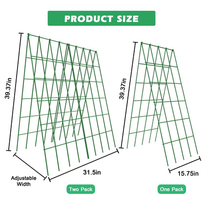 DoCred Cucumber Trellis, 2 Pack Foldable A Frame Trellis for Raised Bed Climbing Plants, Vegetables, Includes Plant Support Clips, Twist Ties, Plastic Ties- Made from PVC-Coated Steel