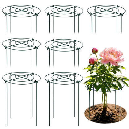 Peony Cages and Supports 8 Pack, 11.5 x 20 Inch Heavy Duty Plant Support Cage Set for Peonies, Roses & Tomatoes – Garden Stakes & Plant Cages for Outdoor Plants (8 Pack, 11.5 x 20 Inch)