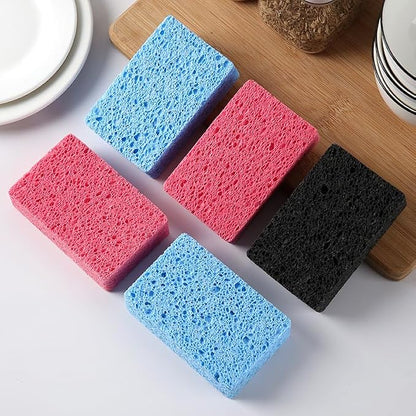 6 - Pack Non-Scratch Scrub Sponges - Sponges for Dishes and Washing Dishes, Cleaning Sponges for Kitchen Home Office, Magical 3D DIY Art and Craft Suppliers（Blue）