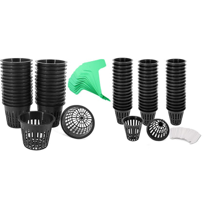 Business King 30 pcs 3 inch net pots & 50 pcs 2 inch net pots with 80 pcs Plant Lable
