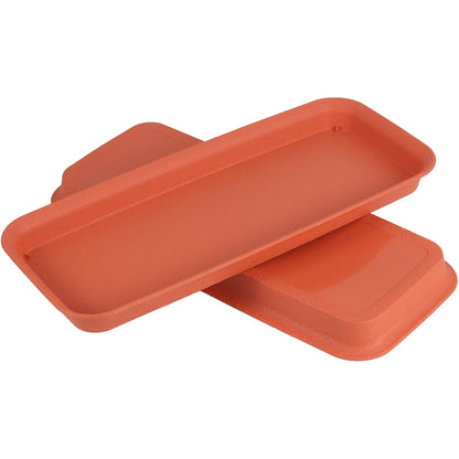 ZEONHAK 10 Pack 15.5 x 6.7 Inches Rectangular Plastic Plant Saucer Drip Trays, Strong Plastic Plant Pot Saucers, Durable Plant Tray for Indoor and Outdoor Various Plants