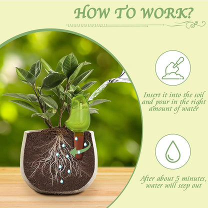 4 Pack Self Watering Spikes, Indoor Plant Watering Globes, Bird Shape Automatic Irrigation Spikes,Plant Watering Devices (Green)