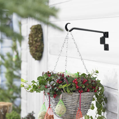 12 inch 2 Pack Swivel Plant Hangers Outdoor Heavy Duty - Black Iron Plant Hanging Hook Bracket for Flowers Baskets Pots Bird Feeder Lanterns Wind Chimes