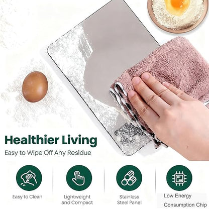 Digital Pet & Kitchen Scale 15kg/33lb, Stainless Steel Platform Food Scale with High Precision 1g/0.04oz, Gram Ounces Conversion, LCD Display, Easy Clean for Cooking Baking Shipping & Pet Weight