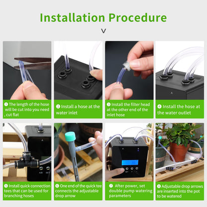 Automatic Watering System for Potted Plants | Indoor Plant Waterer with Programmable Timer, Dual Self-Priming Pumps, Drip Irrigation Kit for Up to 20 Plants