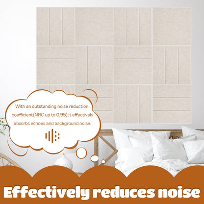 12 Pack Felt Bulletin Board Tiles - Modular Wall Panels (9.45"x9.45" Each), 0.35" Extra Thick Cork Board Alternative with Adhesive Tabs & Push Pins for Office Decor (Light Camel)