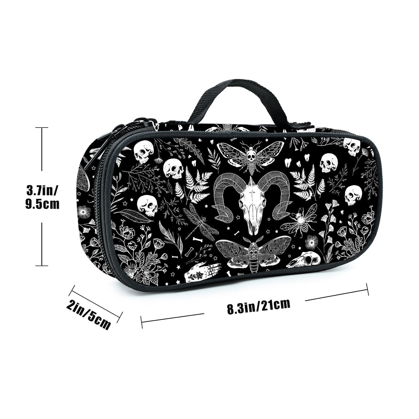 Droerfes Goth Magic Skull Pencil Case Pencil Pouch Large Capacity Pen Bag School Office Organizer Stationery Storage Box For Girls Boys Teen Kids
