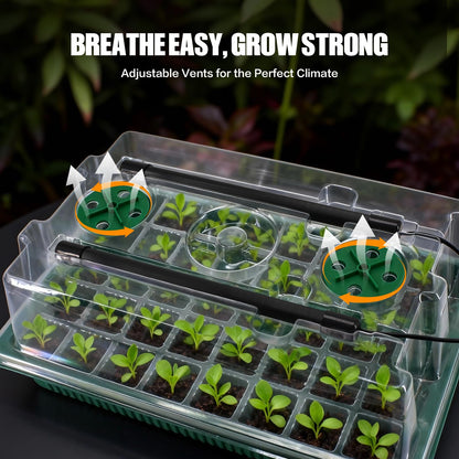 joyhalo Seed Starter Tray with Grow Light, 2 Pack 80 Cells, Thicken Plant Starter Kit with Humidity Dome, Adjustable Brightness Germination Kit, Indoor Gardening Plant Trays for Seeds Growing