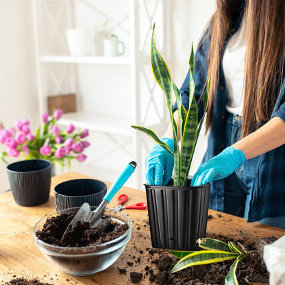 Dandat 100 Pcs Tall Tree Pots, Plastic Deep Plant Nursery Pots, Tall Seedling Flower Plant Container Starting Pots with Drainage Holes for Indoor Outdoor Gardening (5 Size 7.6"+9.8"+11"+11.4"+12.2"H)