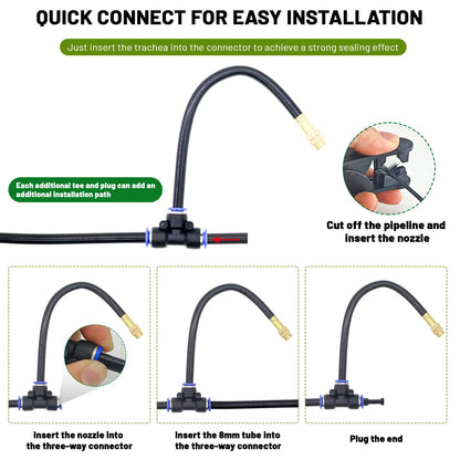 Thiswing 360° Adjustable Drip Irrigation System - 40 FT Garden Watering System with 13 Nozzles, Raised Bed Sprinkler System, Garden Mister for Yard, Lawn, Plants, 5/16" Tubing