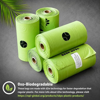 Doggy Poop Bags Biodegradable with Dispenser (1440 Bags) Eco-friendly Dog Waste Pickup Bags Landfill-friendly Refill Rolls Cat Waste Bags (Green, 72 Rolls, Lavender Scented)