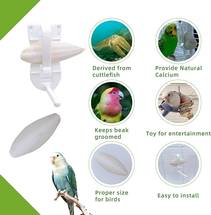 4.3"-4.7" Cuttlebone for Birds,Parakeets Cuddle Bone Beak Trimming,Premium Calcium Natural Cuttlefish Bone for Parrot,Cockatiel,Budgie,Tortoise, Snails,Reptiles,20 Pcs