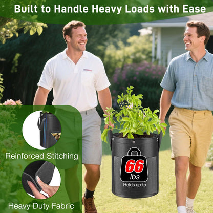 4 Pack Potato Grow Bags 10 Gallon with Harvest & Visible Window Thickened Garden Bags to Grow Vegetables with Handles & Metal Grommets for LST, Fabric Pots for Growing Carrots, Tomatoes, Onions