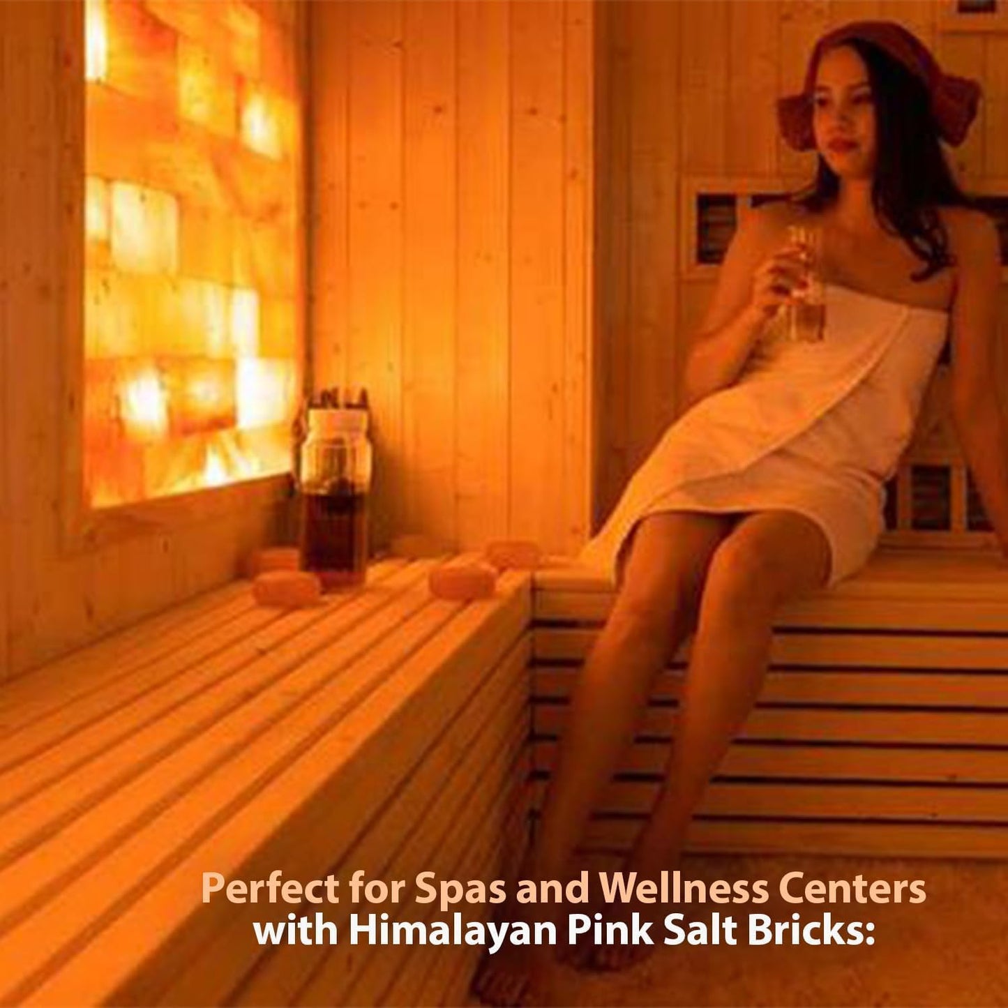 ZK Pack of 20 Himalayan Salt Tiles 8"x4"x1" – Natural Pink Salt Bricks for Sauna Walls, Salt Blocks of 2.5 lbs for Spa Rooms, Backlit Salt Walls & DIY Wellness Décor