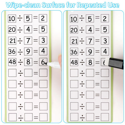 PEASUG Multiplication and Division Flash Cards 30 Pcs, 0-12 Math Flash Cards with 4 Dry Erase Pens 2 Rings, Educational Time Table Flash Cards for 1st-3rd Graders Multiplication Game