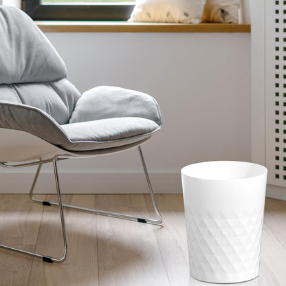 JiatuA 3 Pack Small Trash Can with Trash Bags Bathroom Garbage Bin Round Plastic Waste Basket for Kitchen, Bedroom, Office, College Dorm, Craft Room, White