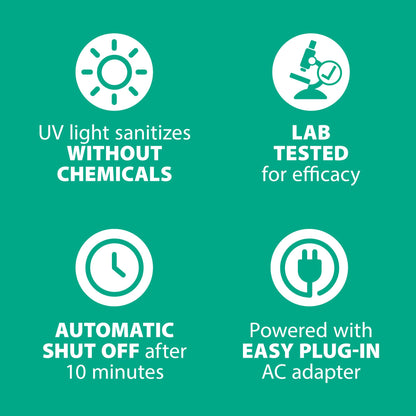Steripod Brand UV Home Countertop Toothbrush Sanitizer, Reduces Harmful Microorganisms, Toothbrush Holder and Cleaning Station, Holds Four Toothbrushes