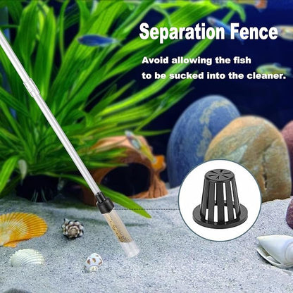 Carefree Fish Aquarium Small Gravel Cleaner 6Ft Hose Fish Tank Water Changer Sand Vacuum Silicone Airbag Adjustable Length ABS(for 3~8Gal Tank) 2026 New Upgrade Version