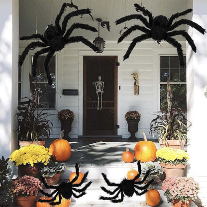 7 PCS Giant Halloween Spider,Scary Fake Large Hairy Spider for Indoor and Outdoor Halloween Decorations (Not Included Spider Web)