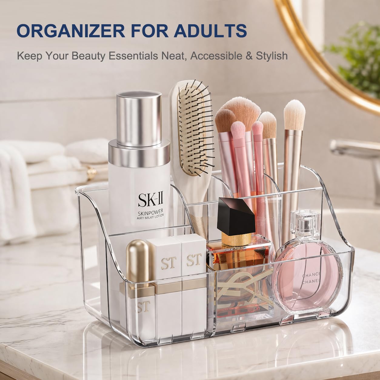 Sotfamily Clear Kids Toothbrush Holders for Bathrooms, 2-Pack(No-Drill)