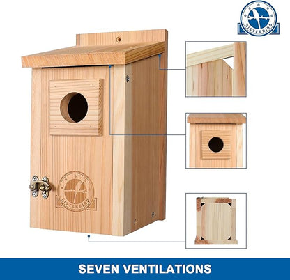 SISTERBIRD Bluebird Houses for Outside, Blue Bird Houses for Outdoors, Premium Bird House, Pack of 2 Bluebird House, Wooden Birdhouses Kits for Adults for Durable Yard Decor