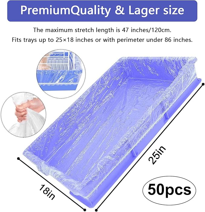 30 pcs Disposable Cage Liners, Clear Plastic Rabbit Cage Liner Bag, Universal Toilet Film for Bunny, Hamster, Totoro, Hedgehog, Guinea Pig and Small Animals(30pcs, 47in)