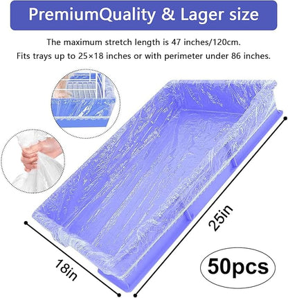 100 pcs Disposable Cage Liners, Clear Plastic Rabbit Cage Liner Bag, Universal Toilet Film for Bunny, Hamster, Totoro, Hedgehog, Guinea Pig and Small Animals (100pcs, 47in)