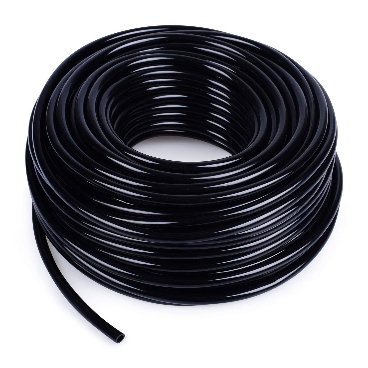 The Bundle of MIXC 20 Pack Quick Connector Drip Emitter Stream and MIXC 100FT 1/4 Inch Distribution Tubing Black
