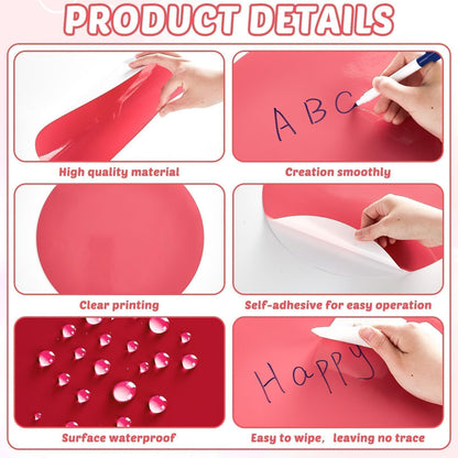 gisgfim 24PCS Dry Erase Dots 12 Inch Whiteboard Marker Wall Decor Removeable Circle Sticker Spots Writing Spots Set for Classroom Table Teachers Students Supplies (Morandi)