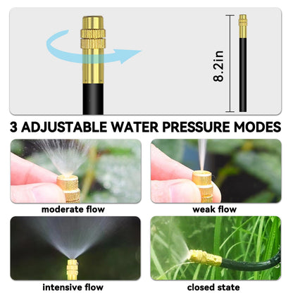 98.4Ft Drip Irrigation System, 360° Bendable Drip Irrigation Kit Automatic Irrigation System for Garden, Adjustable Garden Watering Misting System for Greenhouse, Yard, Lawn, Plant