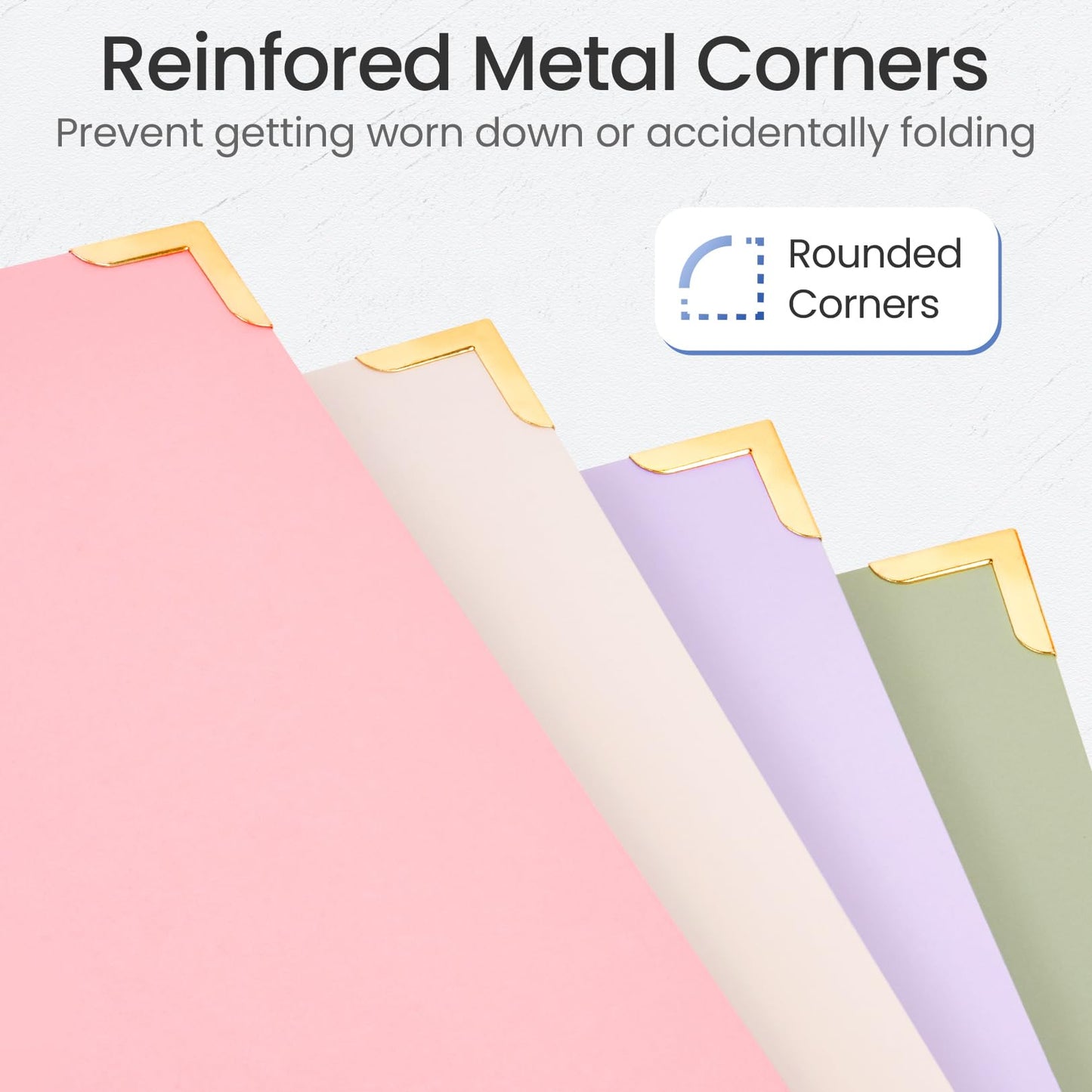 Sooez 2 Pack 3 Ring Binder with Metal Corners, Cute 1 Inch Binders Fits 175 Sheets of Paperwork, Three Ring Recipe Binder with Pocket for Women School Office Supplies, 8.5" x 11", Pink & Purple